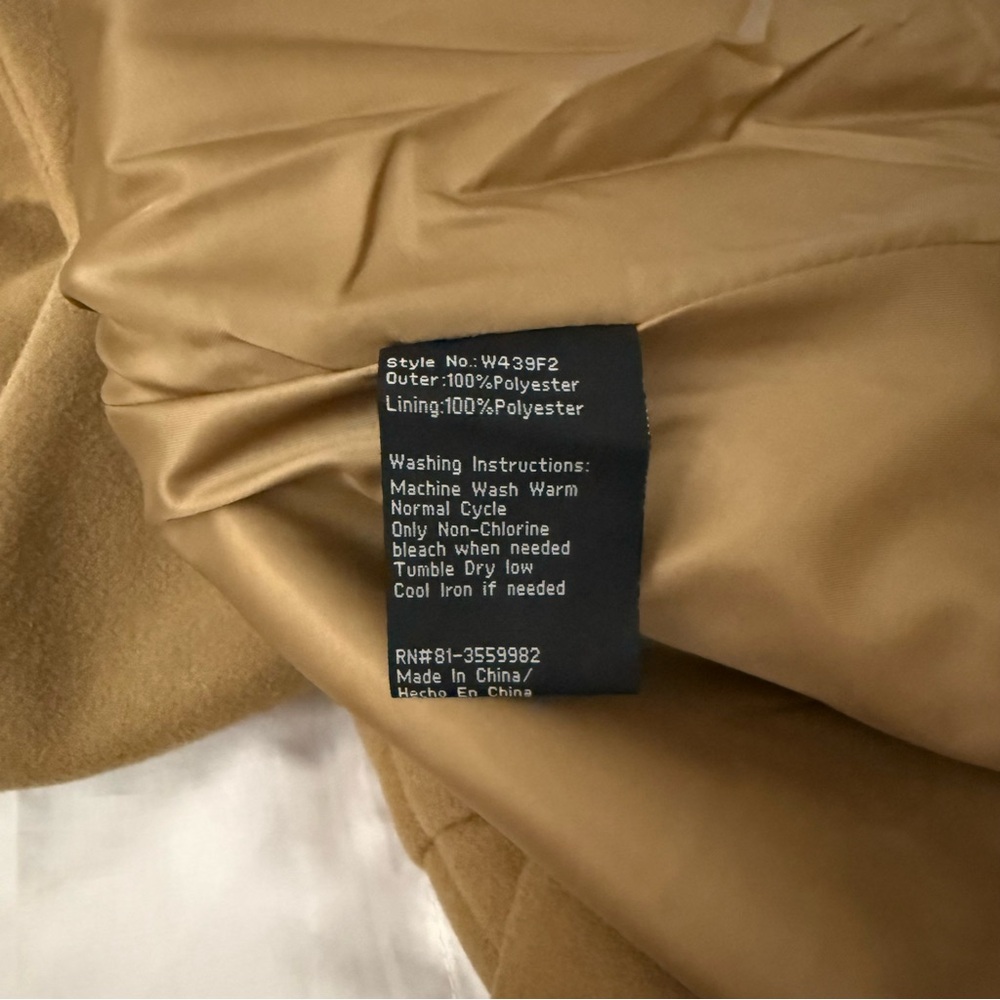 Khaki single breasted lapel collar A-line pleated flare belted pea coat - Picture 12 of 12